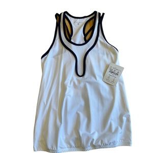Sofibella Women's Top Spin Mesh Neck Tank size small